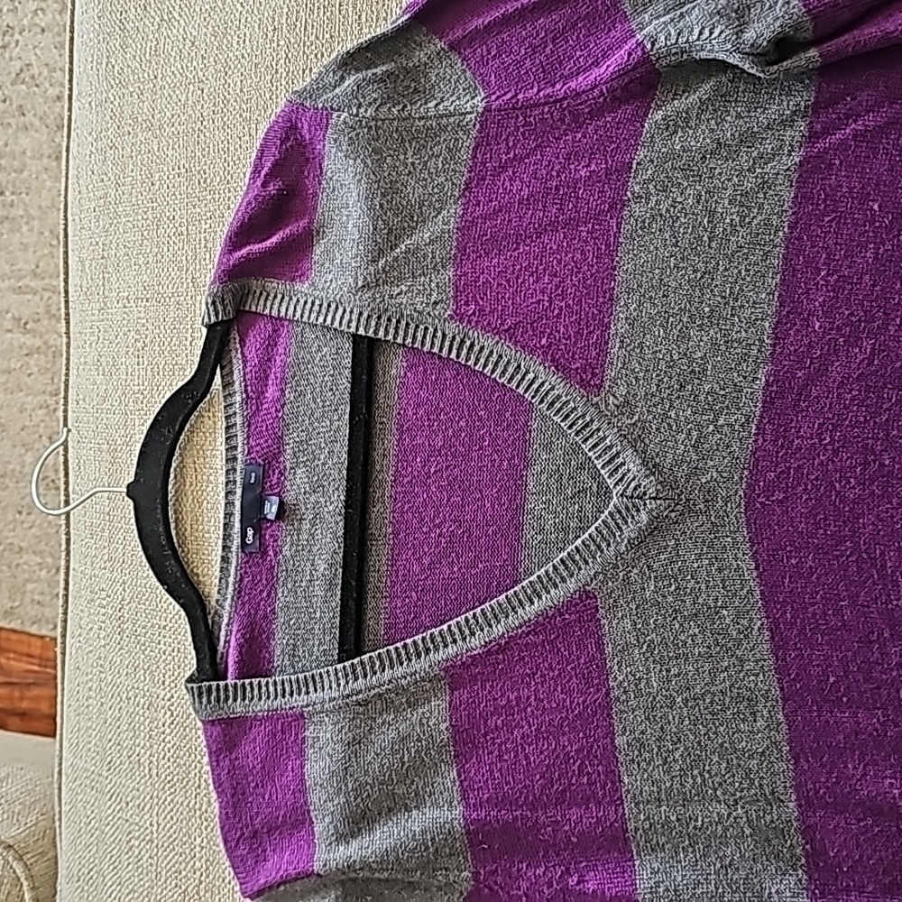 Gap color Block Sweater gray/purple xl - Picture 2 of 7